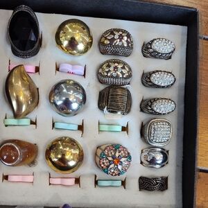 Elegant Gold and Silver Ring Set